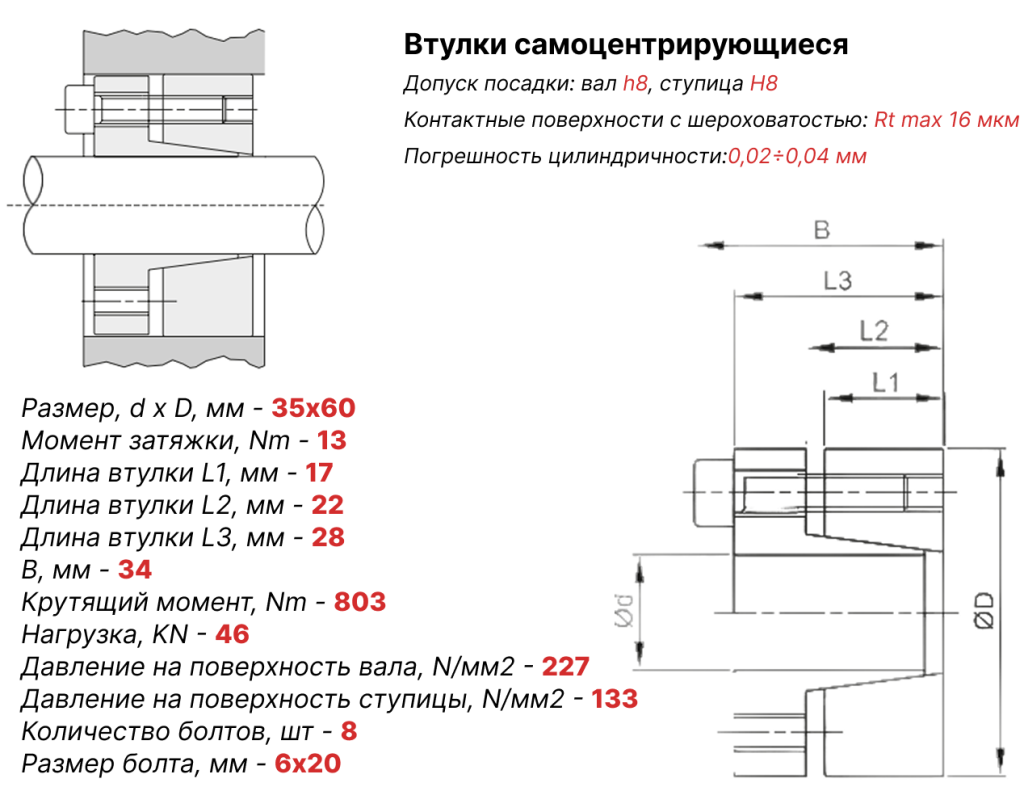 Чертеж втулка зажимная ВК13 35х60